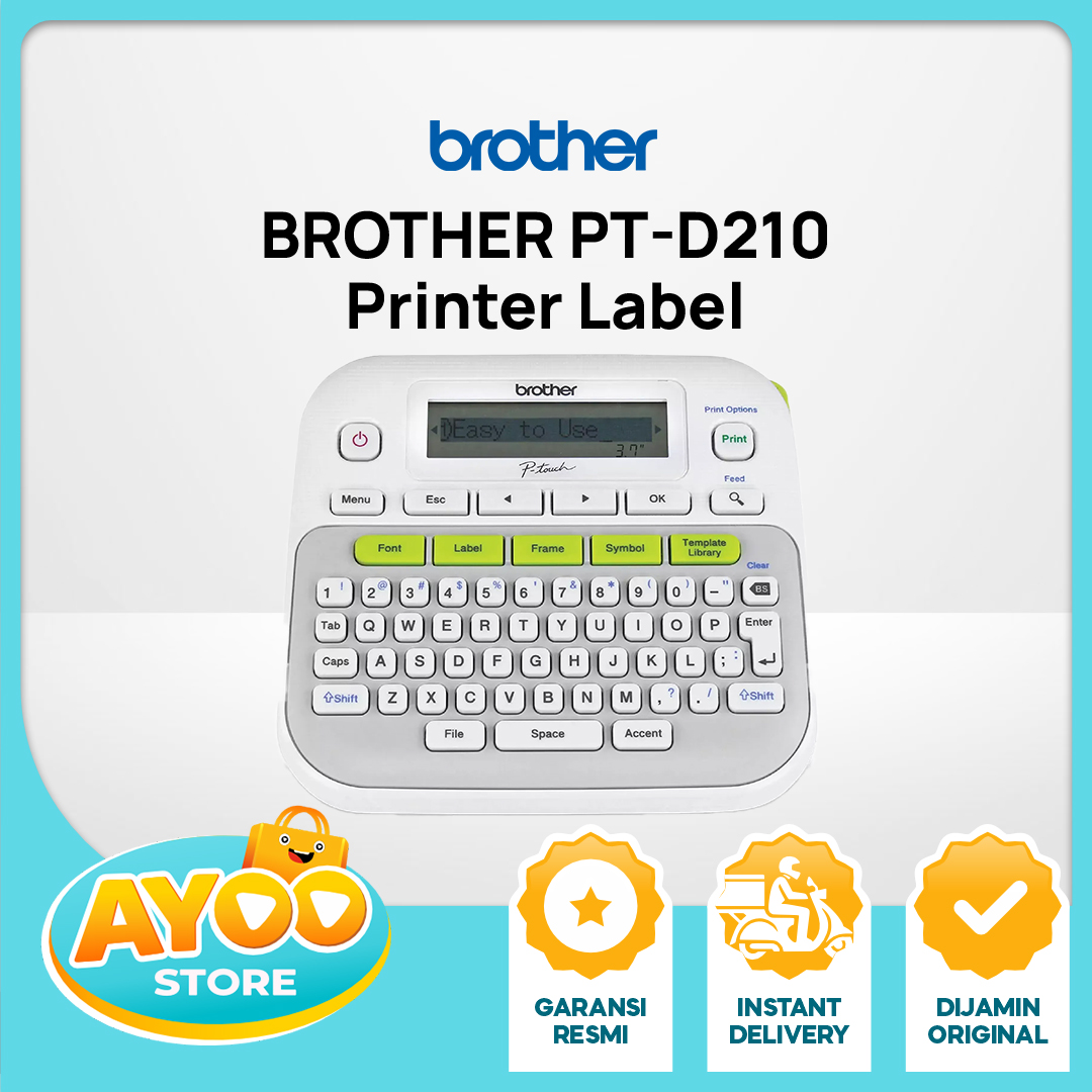 BROTHER Printer Label PT-D210 P-touch dengan Keyboard QWERTY