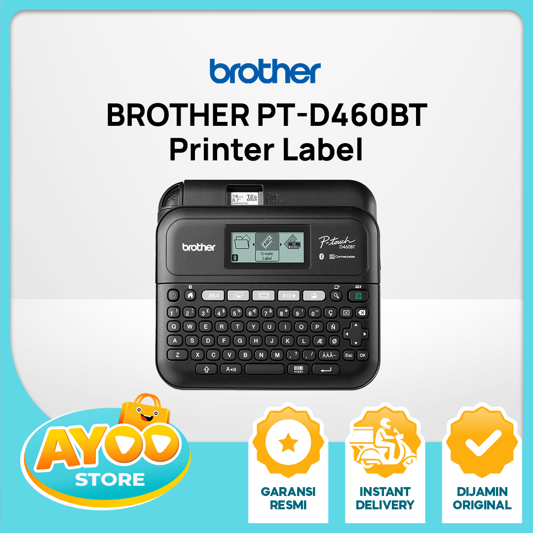 BROTHER PT-D460BT Printer Label Portable Bluetooth USB QWERTY 18mm