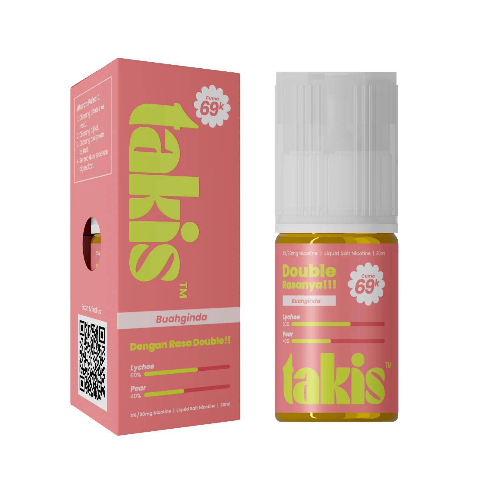 TAKIS Liquid Saltnic 30ml Buahginda - Leci Pir