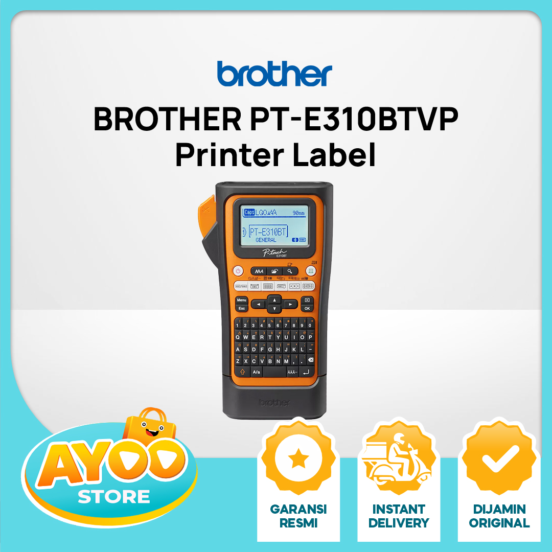 BROTHER Printer Label P-Touch PT-E310BT Bluetooth Wireless Connection dan Keyboard QWERTY