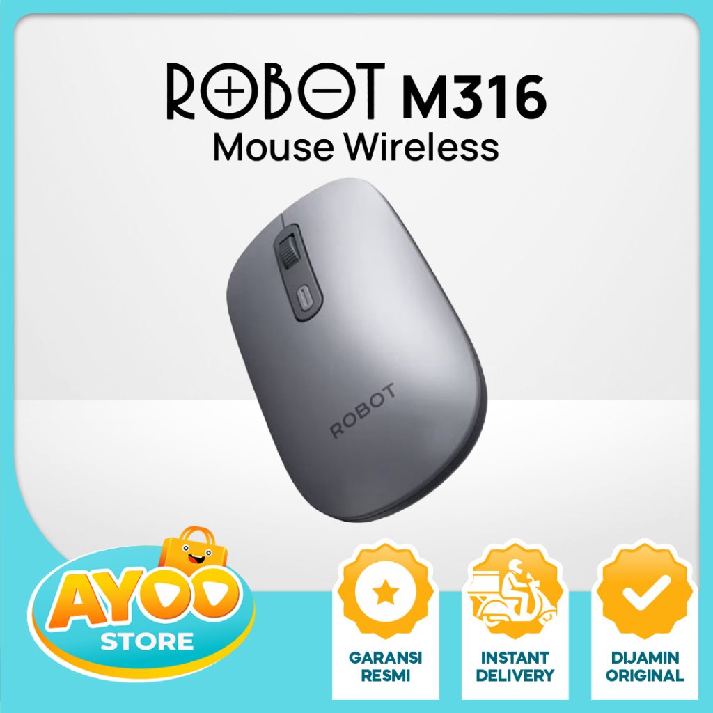 ROBOT Mouse Wireless M316 Silent Click Optical 2.4Ghz 2400DPI