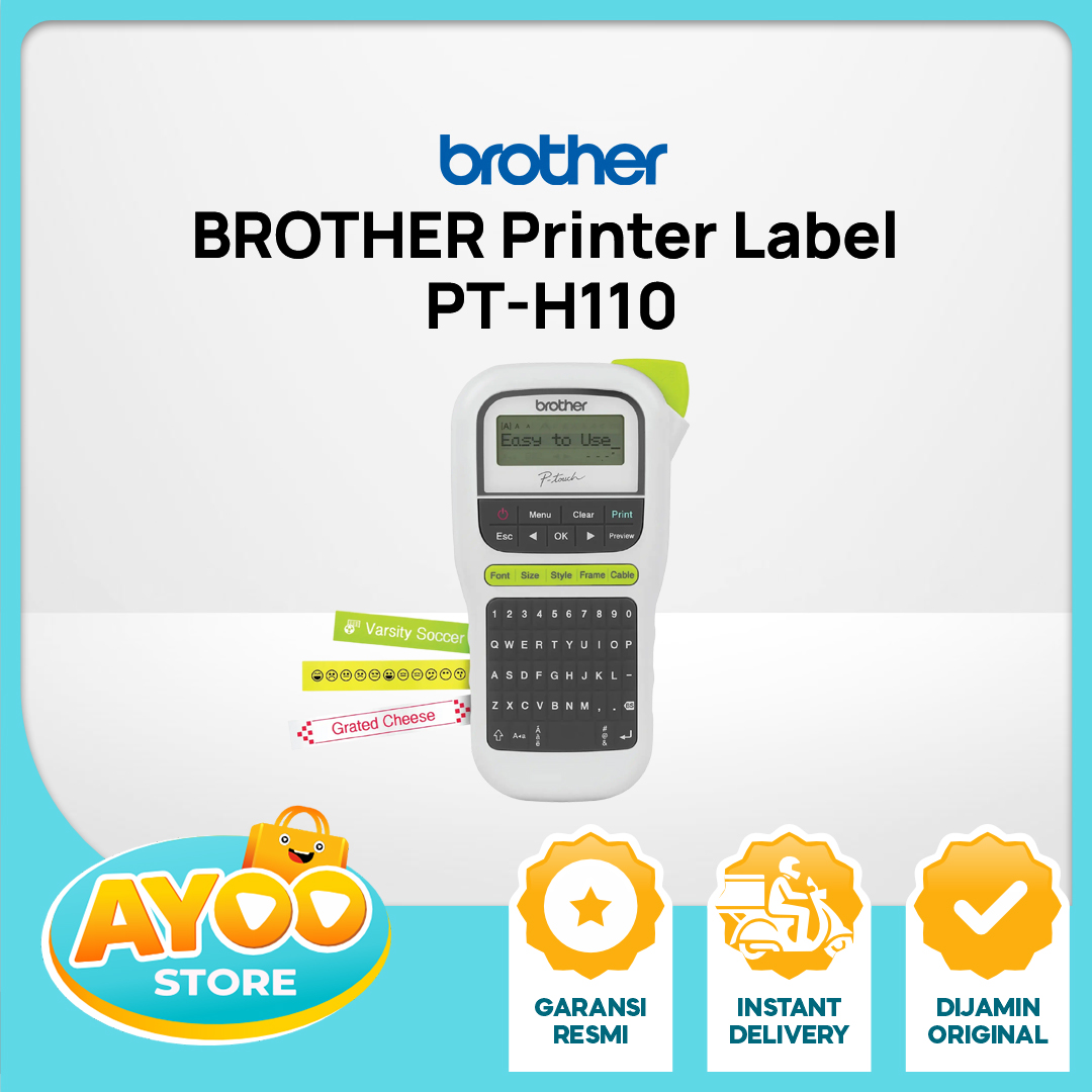 BROTHER Printer Label P-Touch PT-H110 Original Resmi 180dpi