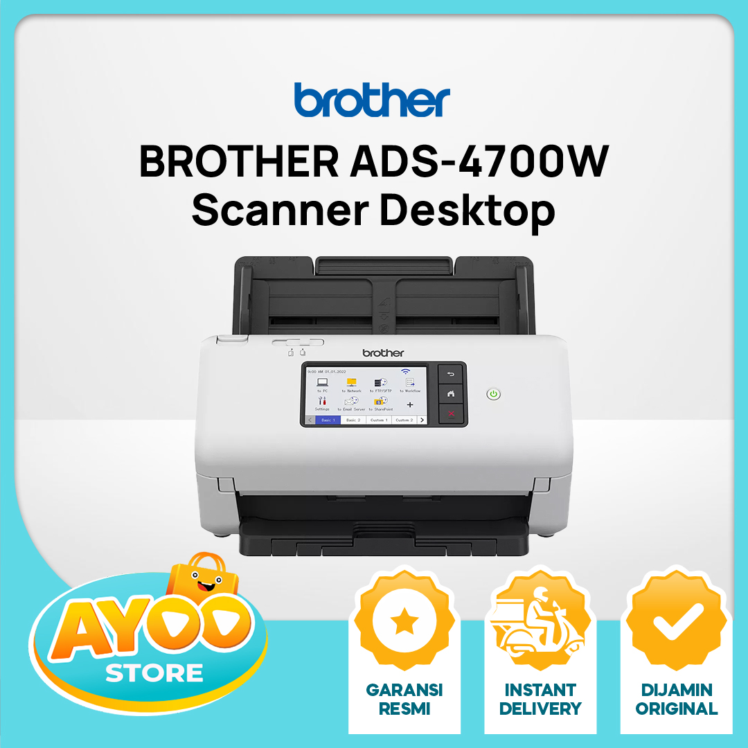 BROTHER Scanner ADS-4700W Desktop ADF 40 PPM Dual Side Touchscreen